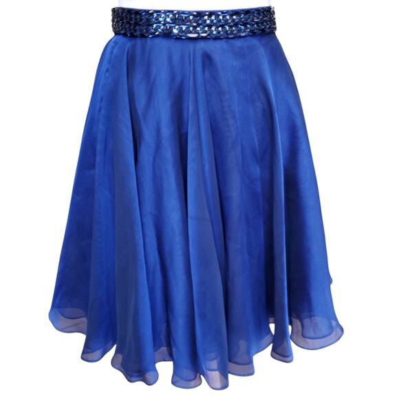 Sherri Hill Blue Two Piece Cocktail Homecoming Dress Embellished Short Skirt 0 - Picture 7 of 16